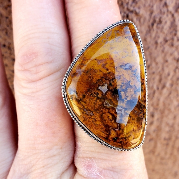 New Seam Agate 925 Silver Ring. - Picture 11 of 16